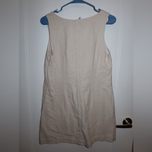 Abercrombie & Fitch Linen Blend Mini Dress in Cream - Picture 3 of 4